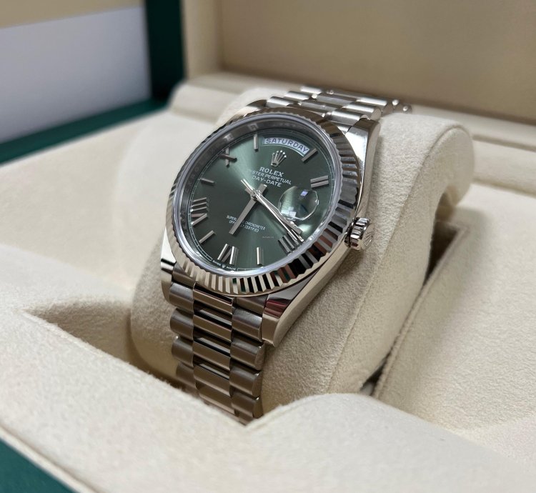 Rolex Day-date 40 Gr Green Neu 2023 Full Set