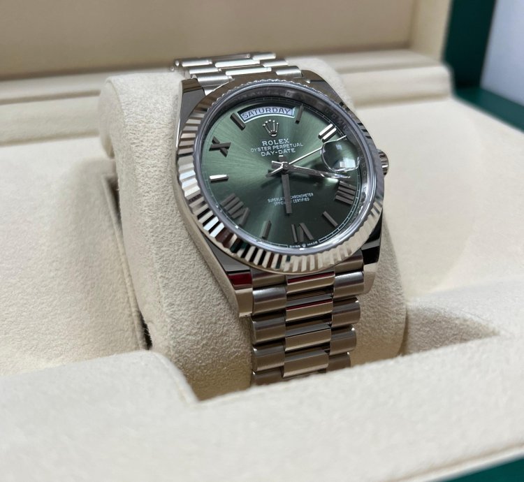 Rolex Day-date 40 Gr Green Neu 2023 Full Set