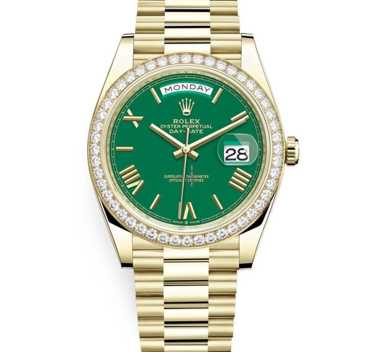Rolex Day-date 40 Green Dial Diamonds Unworn Full Set 2022