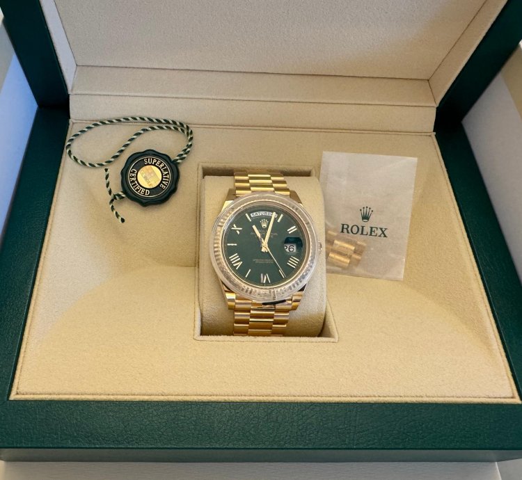 Rolex Day-date 40 Green Dial Full Set New Never Used April 2024
