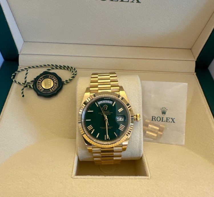 Rolex Day-date 40 Green Dial Full Set New Never Used April 2024