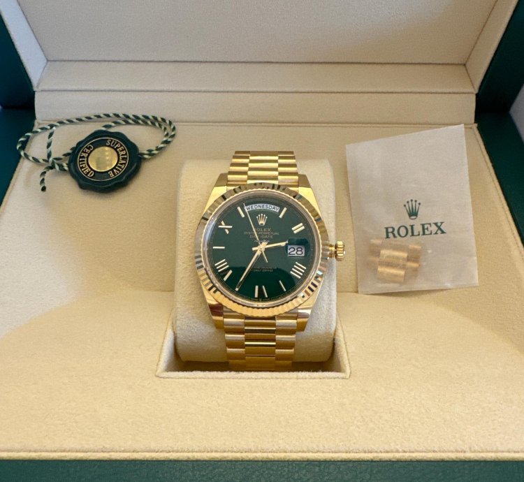 Rolex Day-date 40 Green Dial Full Set New Never Used April 2024