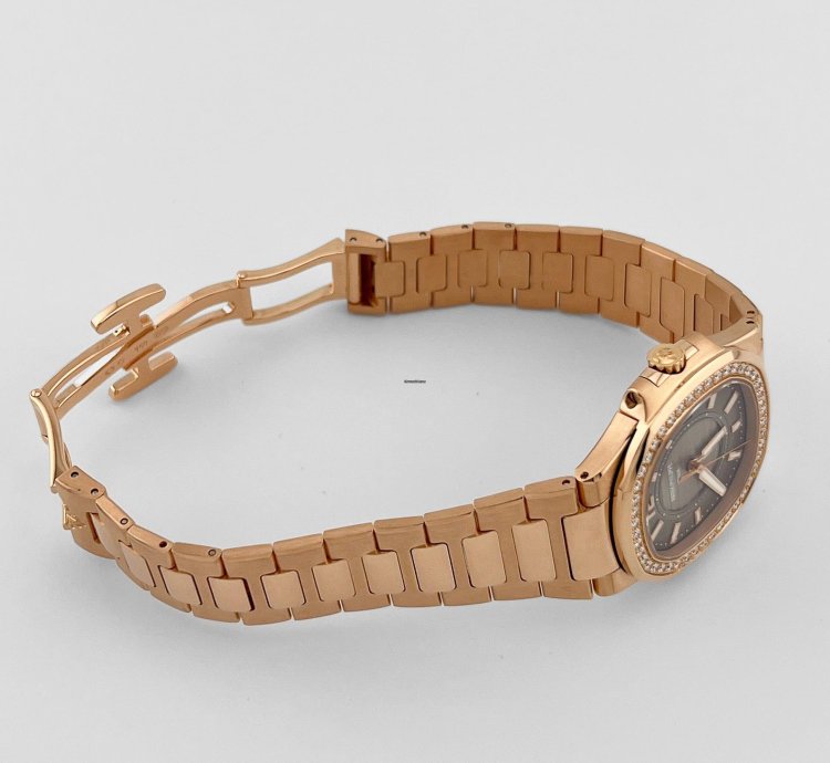 Patek Philippe Nautilus 7010 1r-010 Ladies Rose Gold Brown Dial Diamond Bezel 2014