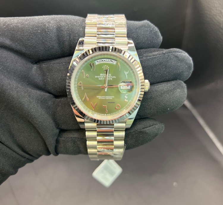 Rolex Day-date 40 Green Dial With Arabic Numerals Full Platinum