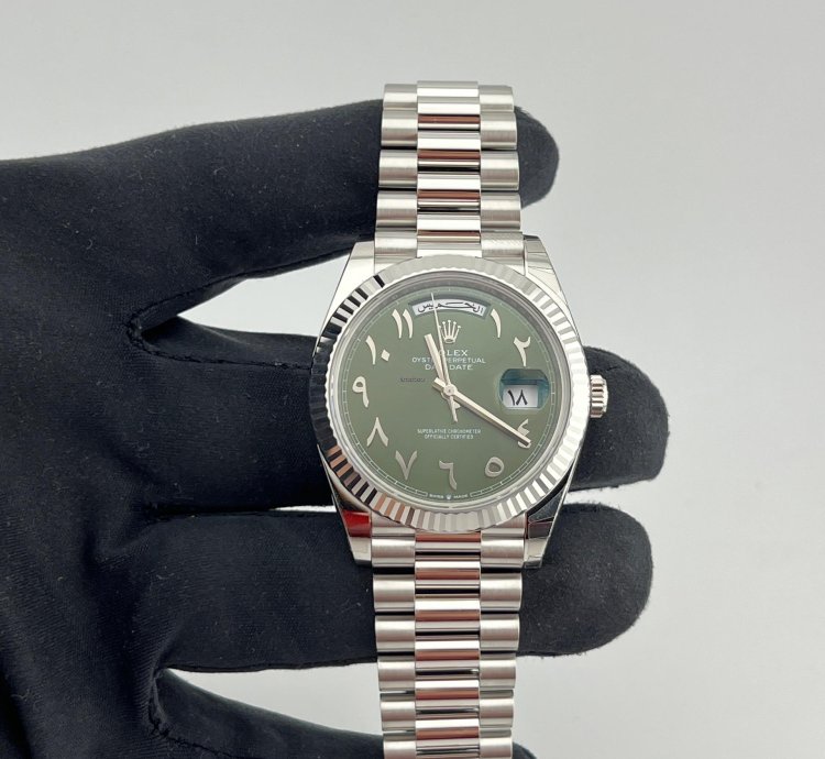 Rolex Day-date 40 Green Dial With Arabic Numerals Full Platinum