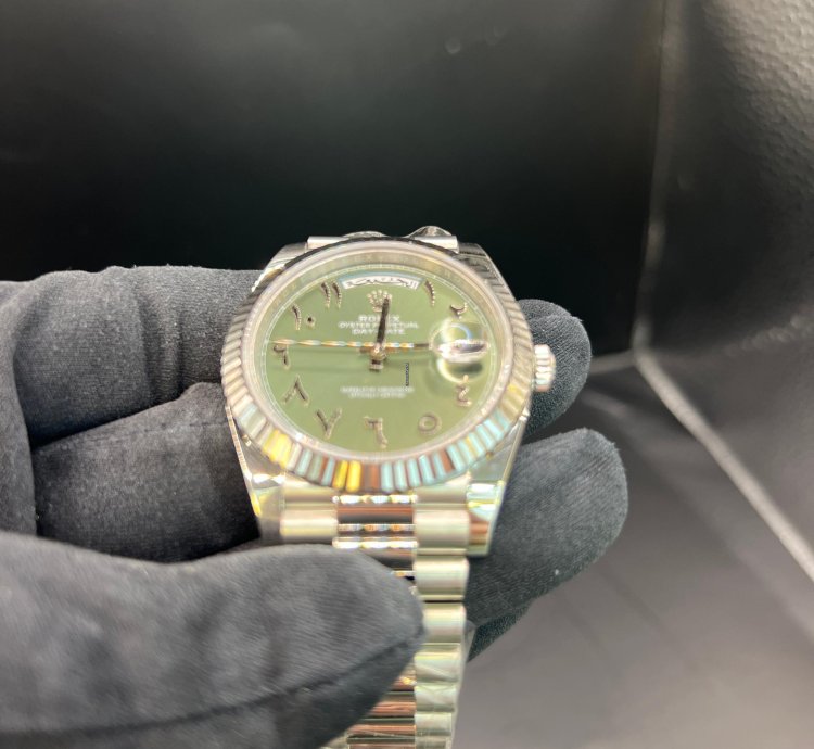 Rolex Day-date 40 Green Dial With Arabic Numerals Full Platinum