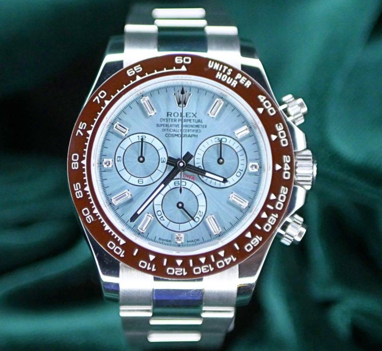 Rolex Daytona Full Set Mint Baguette Daytona Platona Ice Blue Diamond 116506