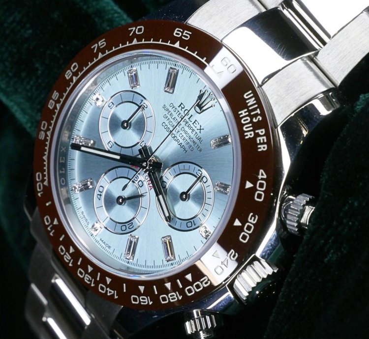 Rolex Daytona Full Set Mint Baguette Daytona Platona Ice Blue Diamond 116506