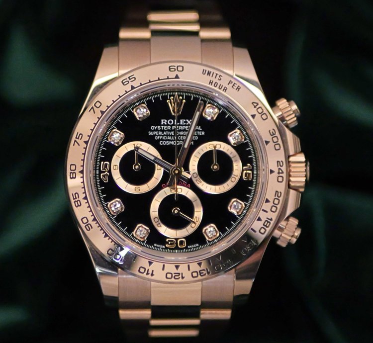 Rolex Daytona Full Set Mint Daytona 40mm Black Dial Diamond Markers Rose Gold 116505
