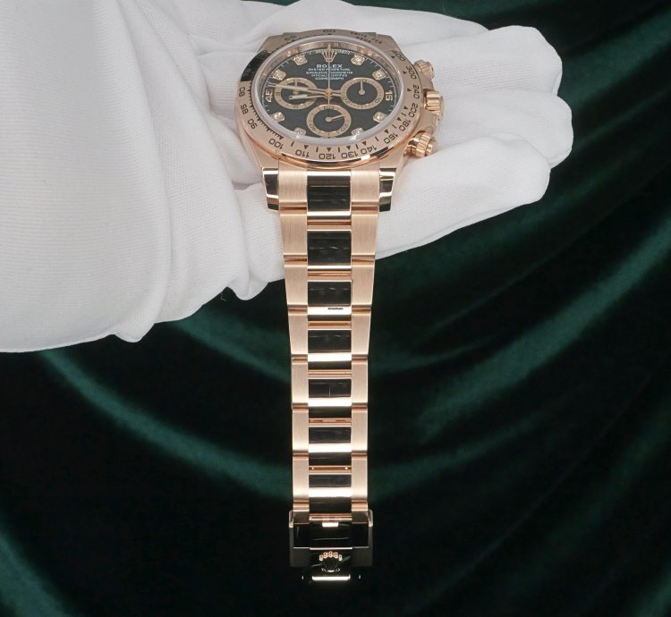 Rolex Daytona Full Set Mint Daytona 40mm Black Dial Diamond Markers Rose Gold 116505