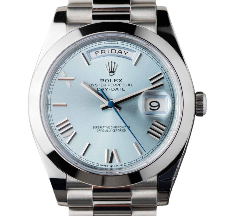 Rolex Day-date 40 Ice Blue Dial 228206 Unworn Full Set