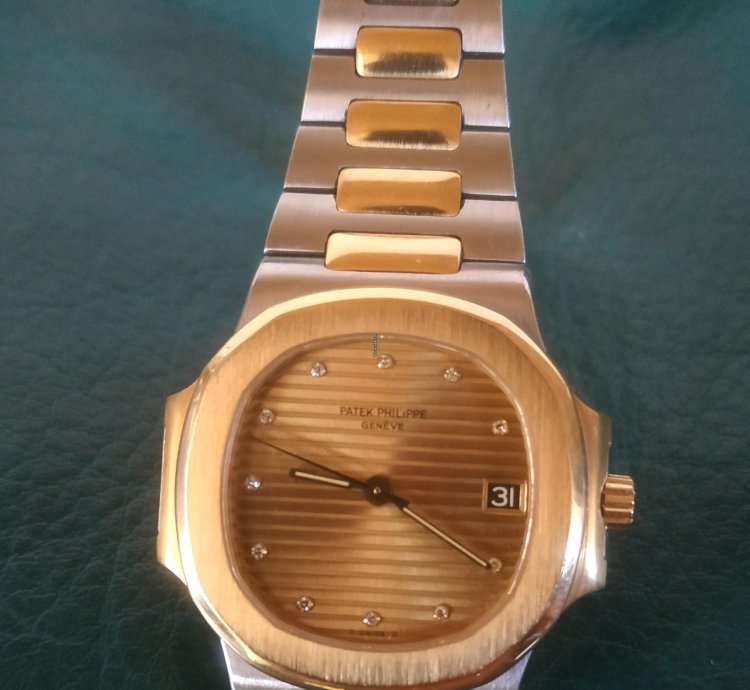 Patek Philippe Nautilus Acciaio Oro Raro Quadrante Oro Con Indici Brillanti