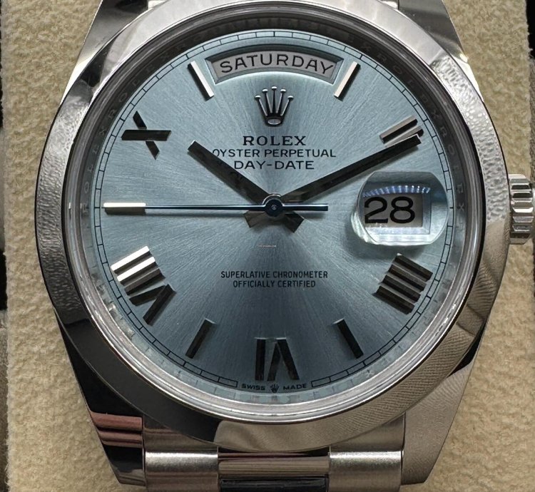 Rolex Day-date 40 Ice Blue Roman Dial