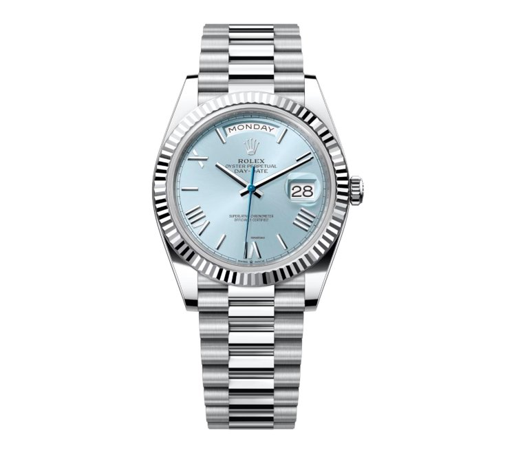 Rolex Day-date 40 Ice Blue Roman Dial 228236 Unworn Full Set