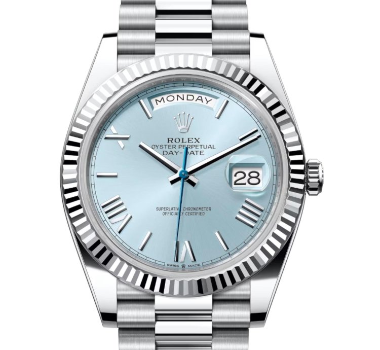 Rolex Day-date 40 Ice Blue Roman Dial 228236 Unworn Full Set