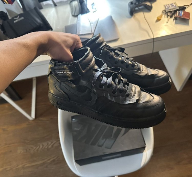 Comme Des Gar Ons Air Force 1 Mid Triple Black