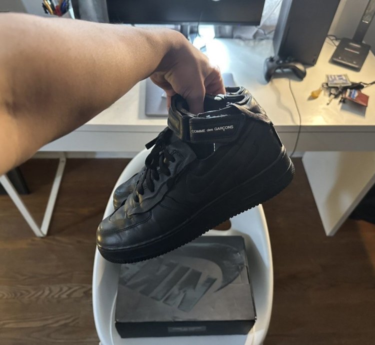 Comme Des Gar Ons Air Force 1 Mid Triple Black