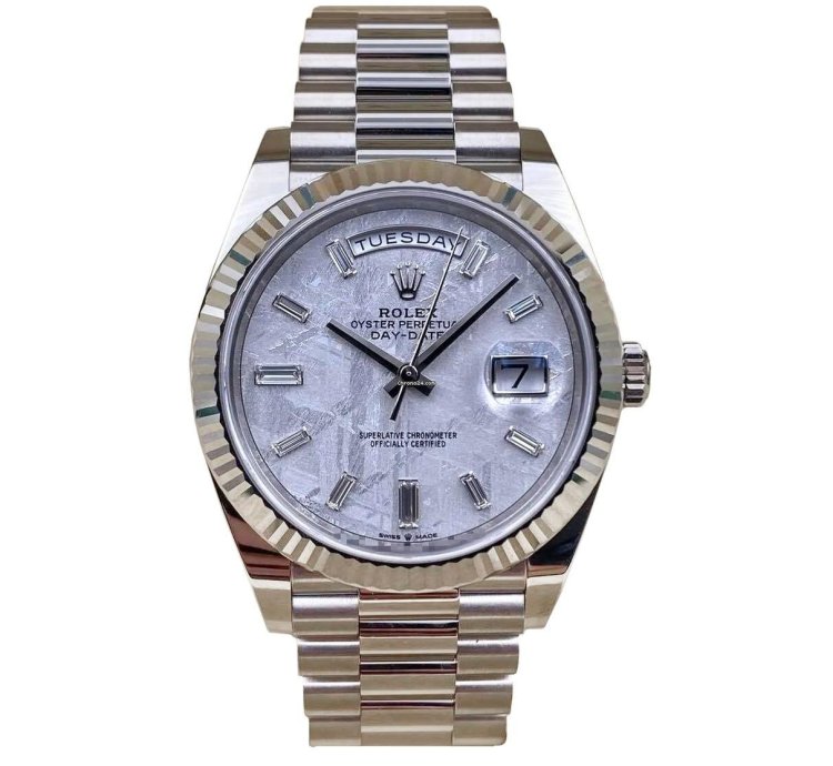 Rolex Day-date 40 Meteorite Diamond 18k White Gold 228239 - Ats-w008128