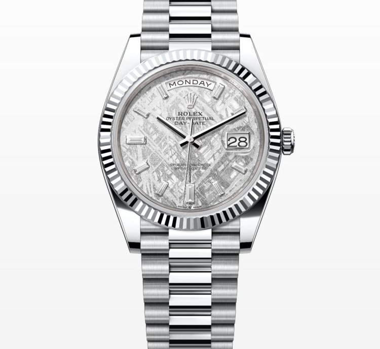 Rolex Day-date 40 Meteorite Diamond Baguette Dial Unworn