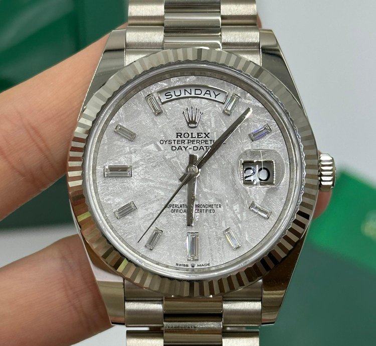 Rolex Day-date 40 Meteorite Diamond Dial White Gold President