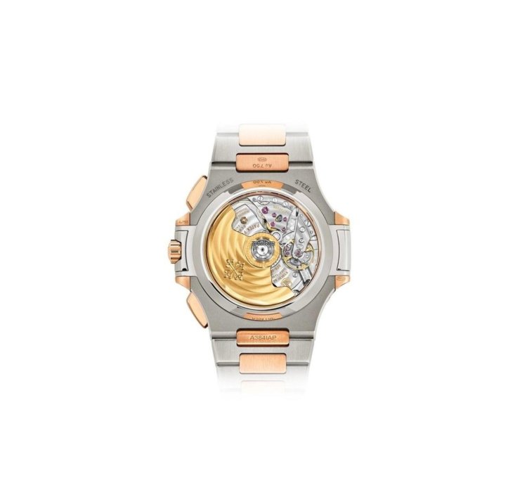 Patek Philippe Nautilus Blue Dial With 2 Tones Rose Gold And Stainless Steel
