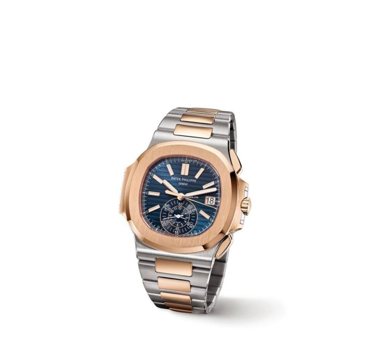 Patek Philippe Nautilus Blue Dial With 2 Tones Rose Gold And Stainless Steel