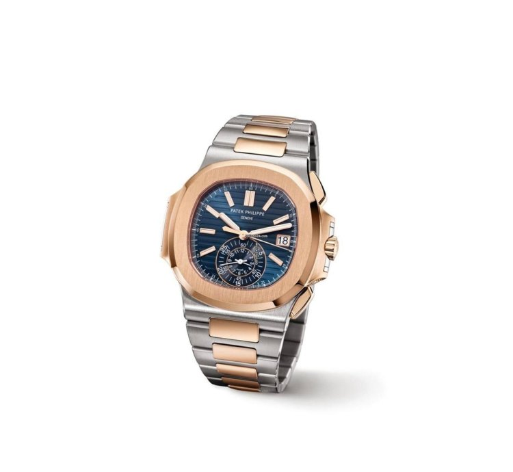 Patek Philippe Nautilus Blue Dial With 2 Tones Rose Gold And Stainless Steel