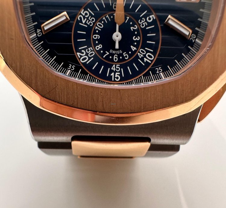 Patek Philippe Nautilus Blue Dial With 2 Tones Rose Gold And Stainless Steel