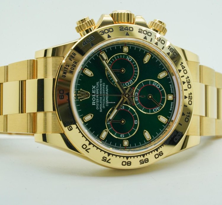 Rolex Daytona Green Dial 116508 Oyster Perpetual Cosmograph Yellow Gold 18k 40mm 2020 Nos