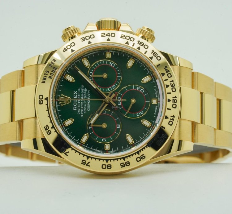 Rolex Daytona Green Dial 116508 Oyster Perpetual Cosmograph Yellow Gold 18k 40mm 2020 Nos