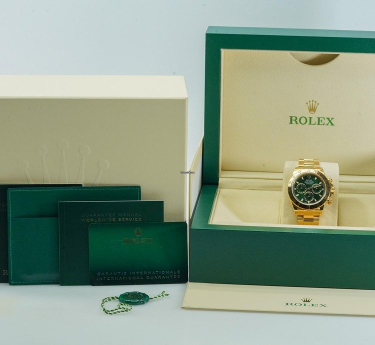Rolex Daytona Green Dial 116508 Oyster Perpetual Cosmograph Yellow Gold 18k 40mm 2020 Nos