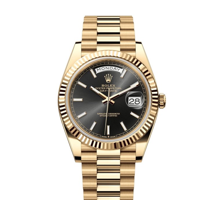 Rolex Day-date 40 Mm 228238 President Fluted Black Dial Unworn Complete 2023