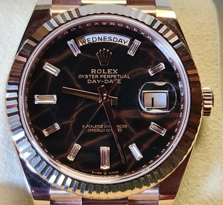 Rolex Day-date 40 Mm Rose Gold Eisenkiesel Dial