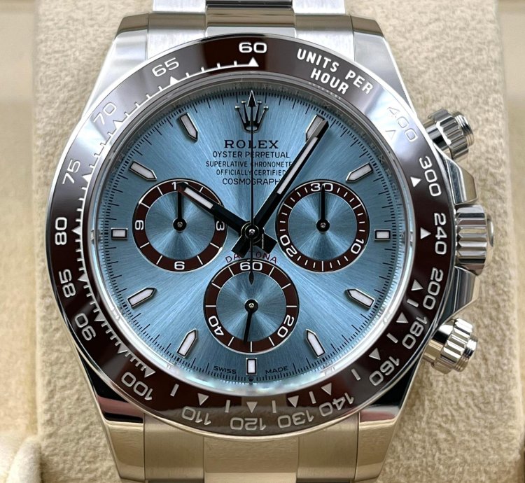 Rolex Daytona Ice Blue Dial Platinum Bracelet Open Caseback 126506 Unworn 2024