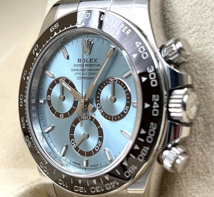 Rolex Daytona Ice Blue Dial Platinum Bracelet Open Caseback 126506 Unworn 2024