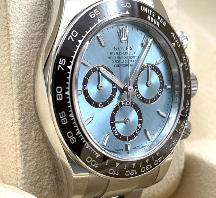 Rolex Daytona Ice Blue Dial Platinum Bracelet Open Caseback 126506 Unworn 2024