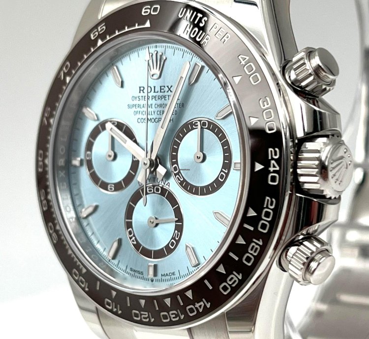 Rolex Daytona Ice Blue Dial Platinum Bracelet Open Caseback 126506 Unworn 2024