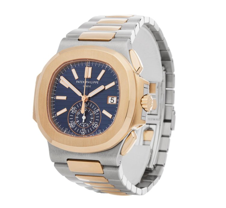 Patek Philippe Nautilus Chronograph 18k Rose Gold Stainless Steel 5980 1ar-001 - Ats-w007797