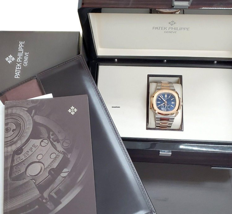 Patek Philippe Nautilus Chronograph 5980 1ar-001 Blue 2-tone 40 5mm Box Papers
