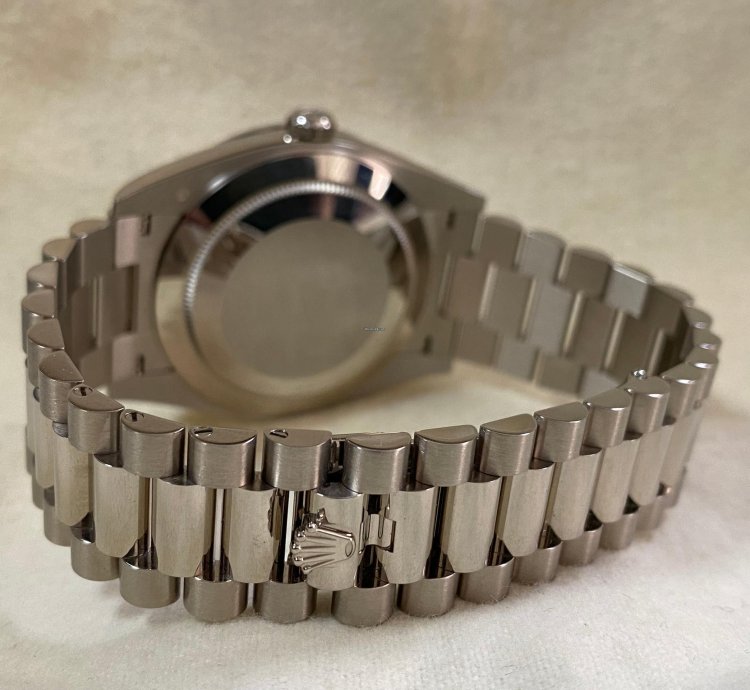 Rolex Day-date 40 New 2022 Day-date 40 White Gold President Meteorite Baguette Dial Diamond-set Bezel