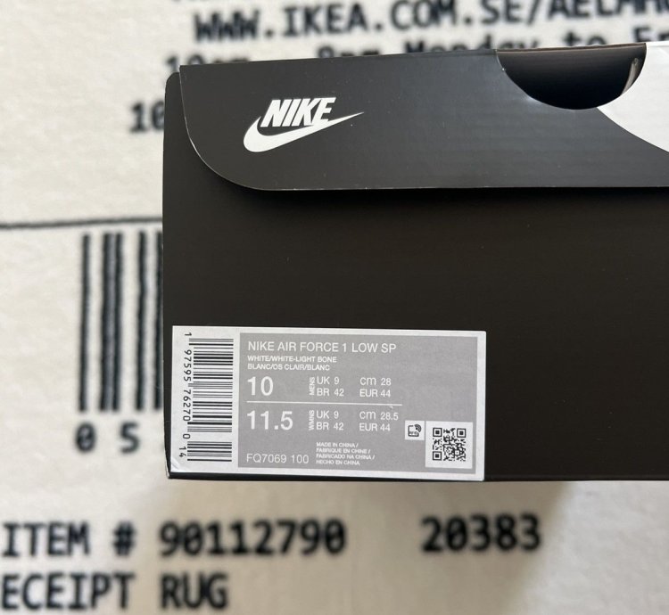 Cpfm Nike Air Force 1 Low White Size 10m