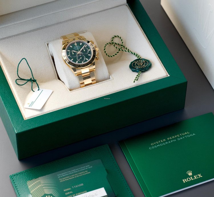 Rolex Daytona John Mayer - 2022 - New - 116508 - Yellow Gold Green