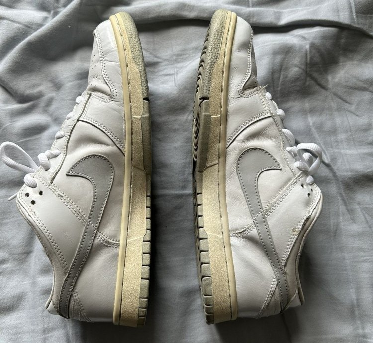 2002 Nike Dunk Low Pro Sb White Grey Patent Leather