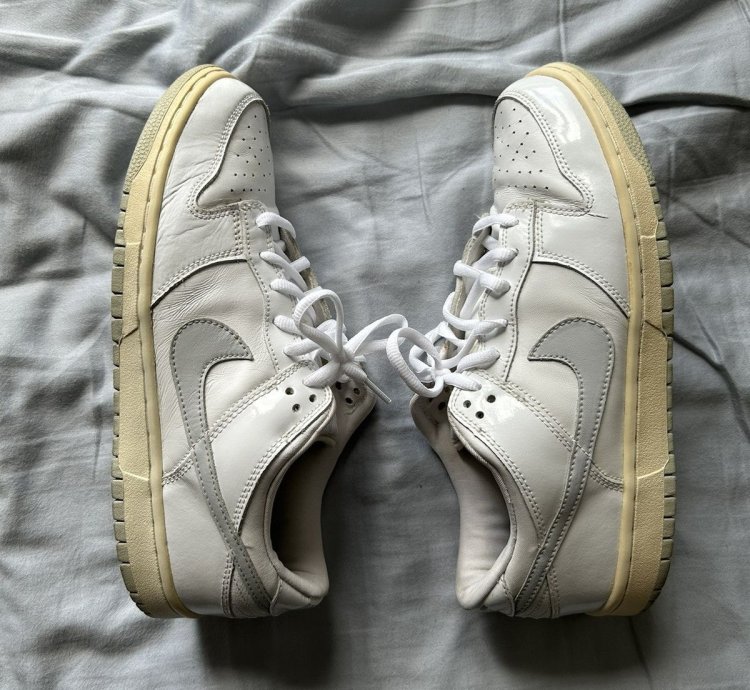 2002 Nike Dunk Low Pro Sb White Grey Patent Leather