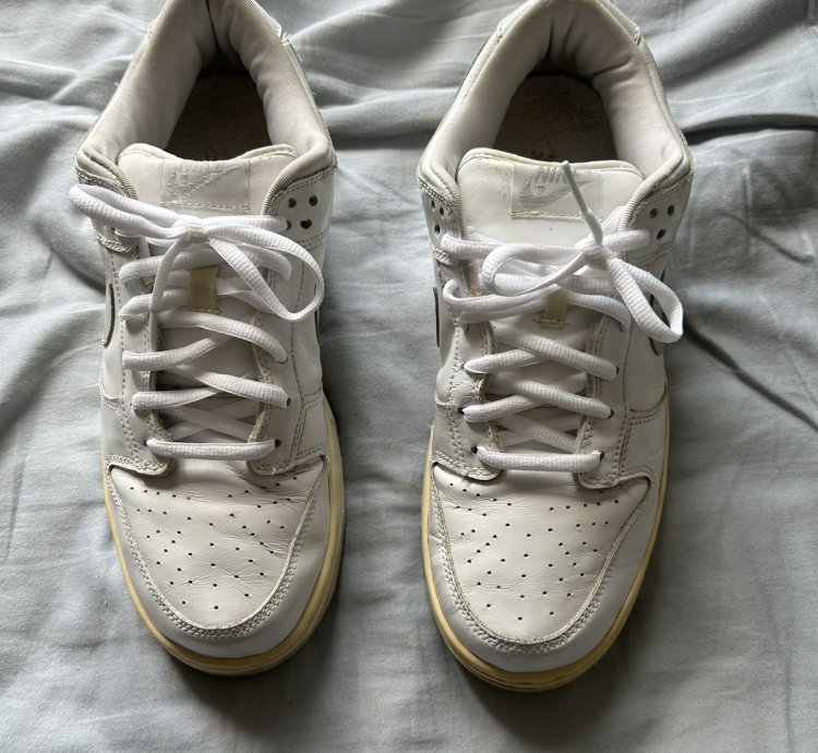 2002 Nike Dunk Low Pro Sb White Grey Patent Leather