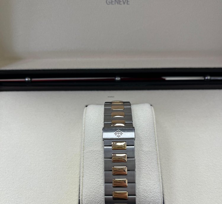 Patek Philippe Nautilus Chronograph Date 40 5mm Rose Gold Steel Blue Dial 5980 1ar-001