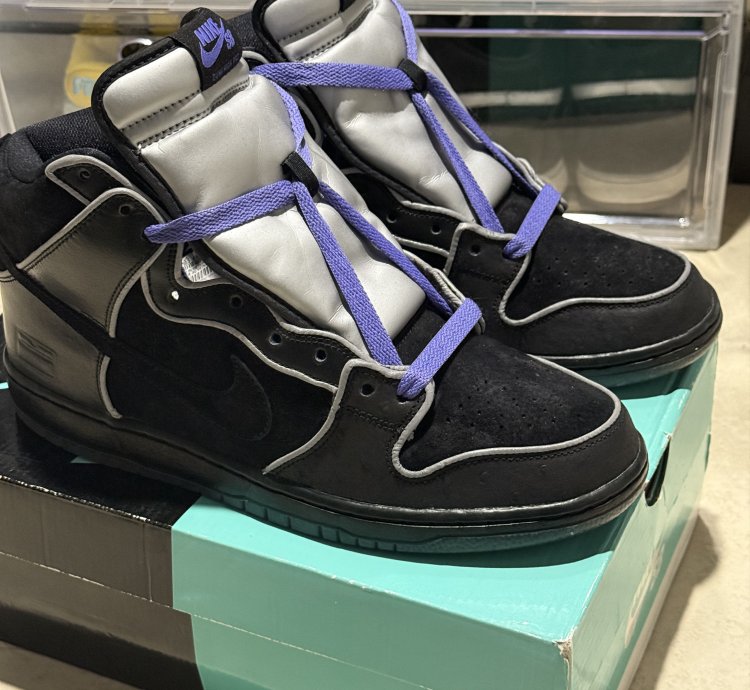 Deadstock- Nike Sb Dunk High Black Purple Box Size 11 5