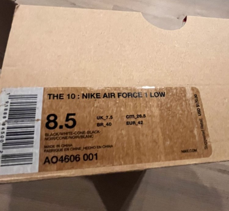 with Reciept Nike Air Force 1 Low Off White