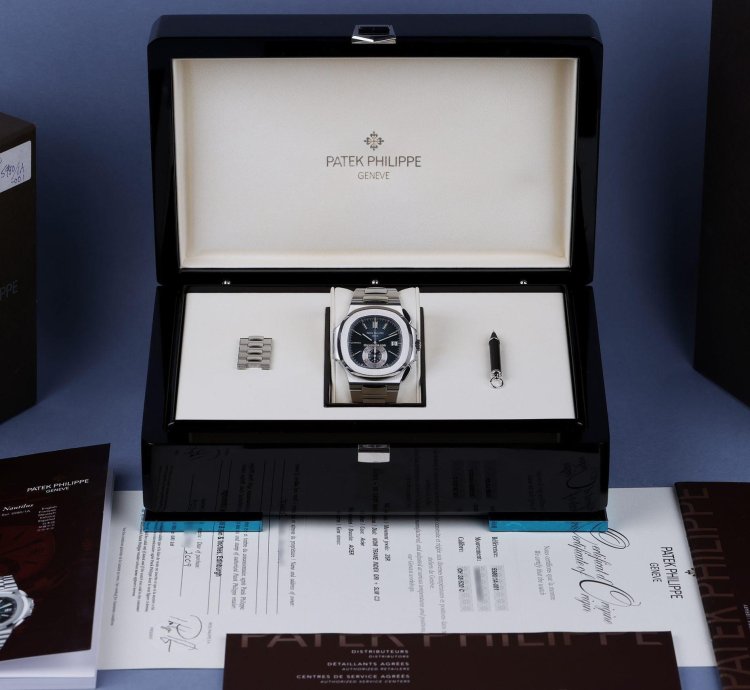 Patek Philippe Nautilus Chronograph Ref 5980-1a-001 Geneva Seal Stainless Steel 2009
