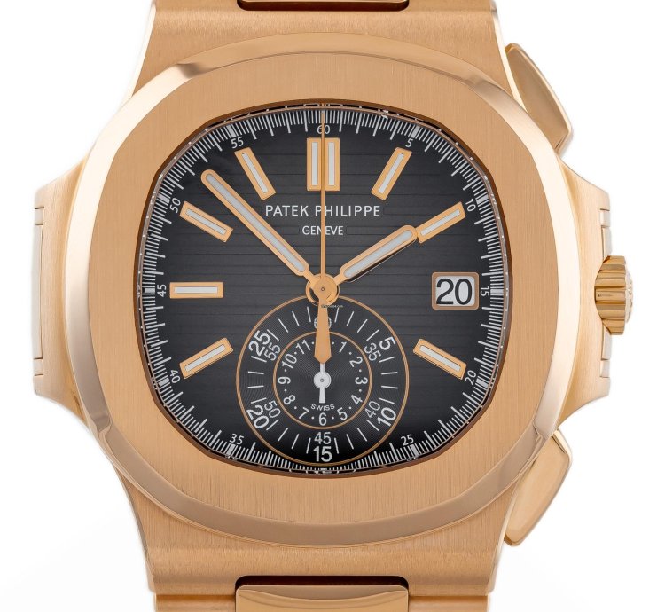 Patek Philippe Nautilus Chronograph Rose Gold 18k Black Dial Ref 5980 1r-001 Full Set